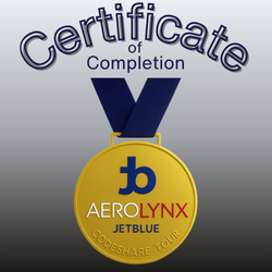 Congrats on completion of the JetBlue CodeShare Tour

Tip our Blue wings to you!!!